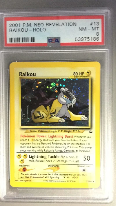 2001 Pokemon Neo Revelation 13 Raikou-holo PSA