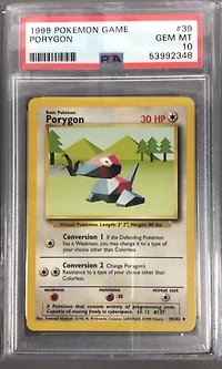 1999 Pokemon Game 39 Porygon PSA