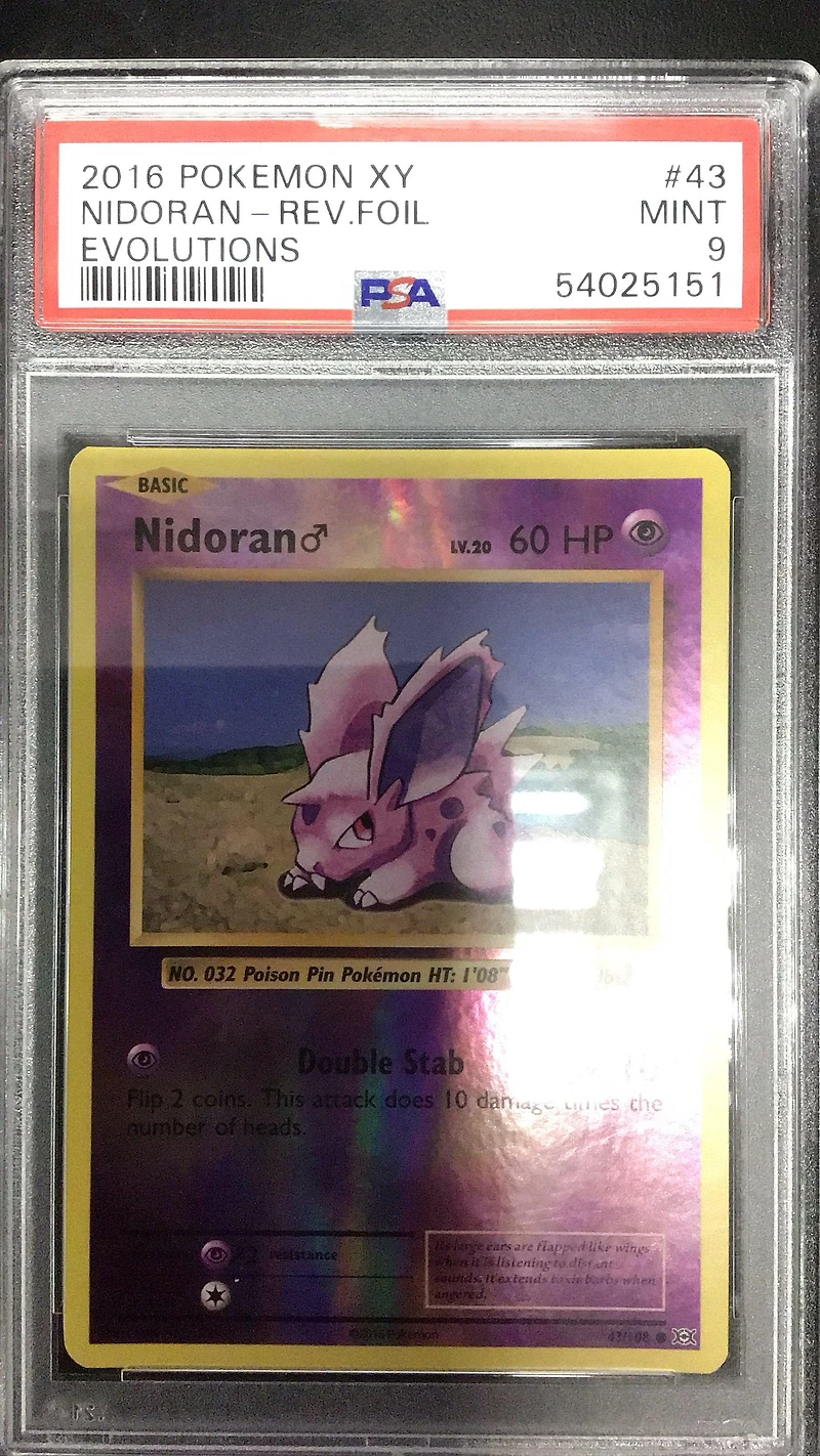 2016 Pokemon Xy Evolutions 43 Nidoran-reverse Foil PSA 9