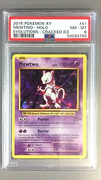2016 Pokemon Xy Evolutions 51 Mewtwo-holo Cracked Ice PSA