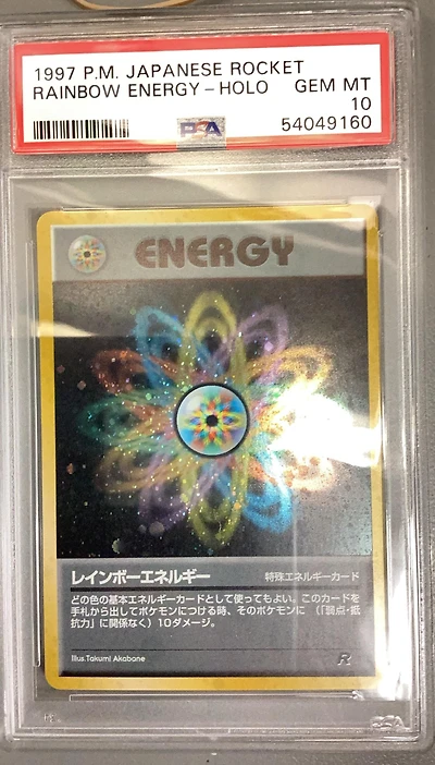 1997 Pokemon Japanese Rocket Rainbow Energy-holo PSA
