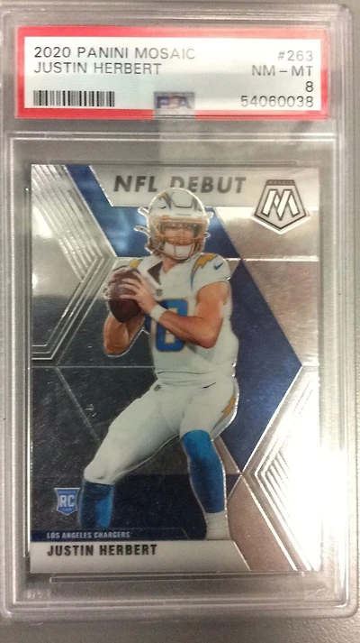 2020 Panini Mosaic 263 Justin Herbert PSA