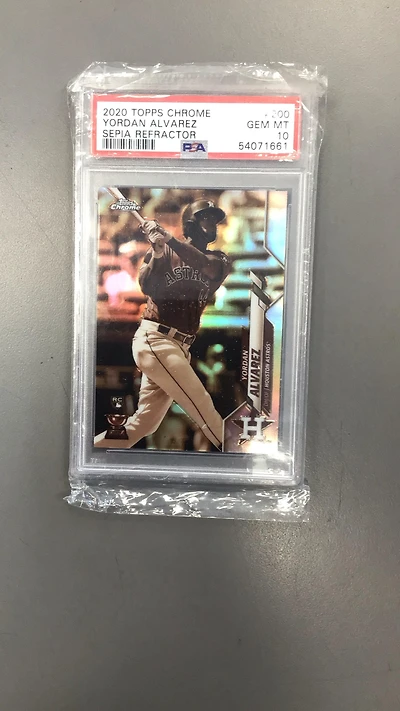 2020 Topps Chrome 200 Yordan Alvarez Sepia Refractor PSA 10