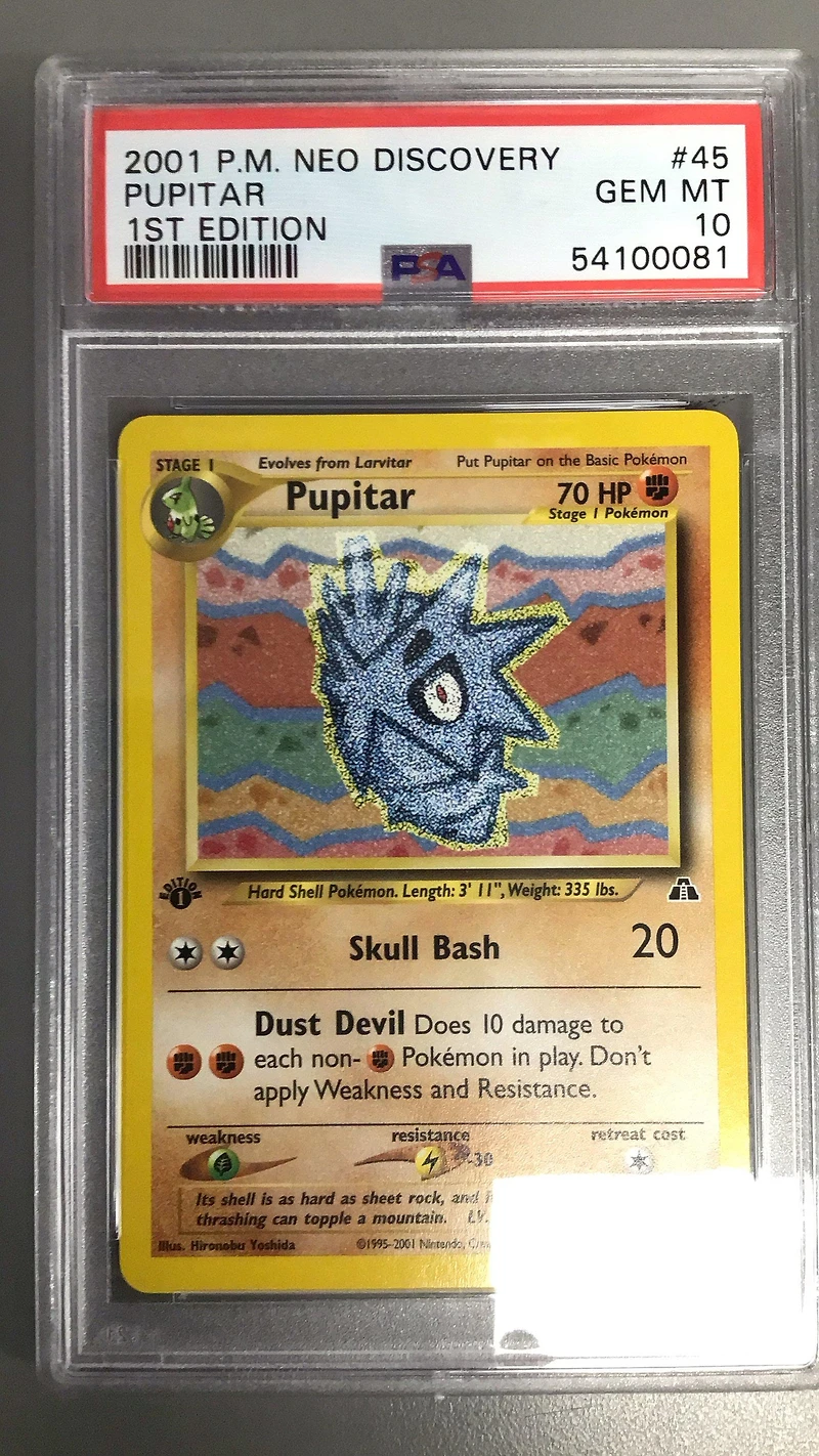 2001 Pokemon Neo Discovery 45 Pupitar 1st Edition PSA