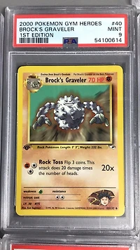 2000 Pokemon Gym Heroes 40 Brock's Graveler 1st Edition PSA 9
