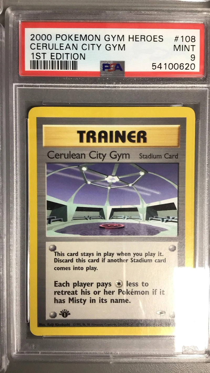 2000 Pokemon Gym Heroes 108 Cerulean City Gym 1st Edition PSA