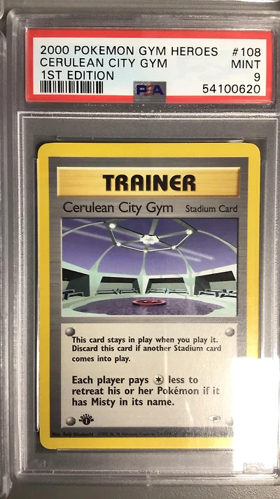 2000 Pokemon Gym Heroes 108 Cerulean City Gym 1st Edition PSA