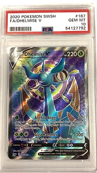 2020 Pokemon Sword & Shield 187 Full Art/dhelmise V PSA 10