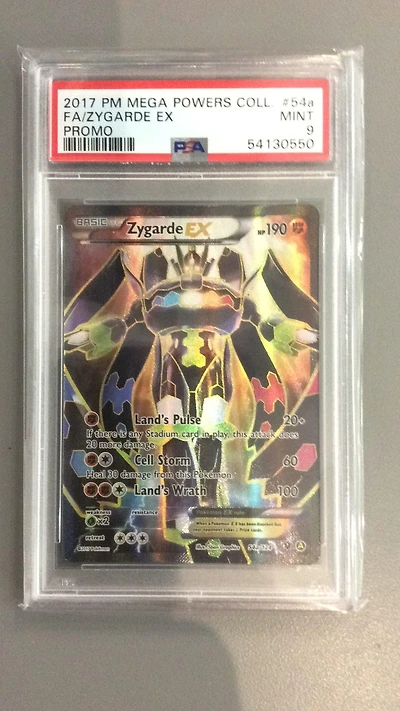 2017 Pokemon Mega Powers Collection Promo 54a Full Art/zygarde Ex PSA