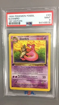 1999 Pokemon Fossil 43 Slowbro 1st Edition PSA 9