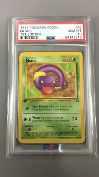 1999 Pokemon Fossil 46 Ekans PSA