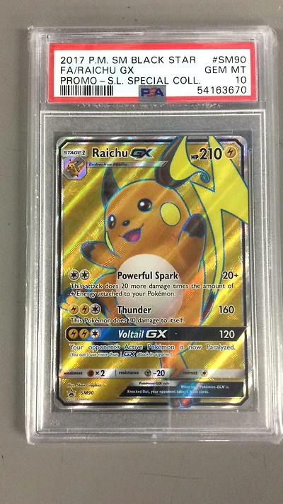 2017 Pokemon Sm Black Star Promo Sm90 Fa/raichu Gx PSA 10