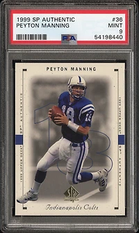 1999 Sp Authentic 36 Peyton Manning PSA 9