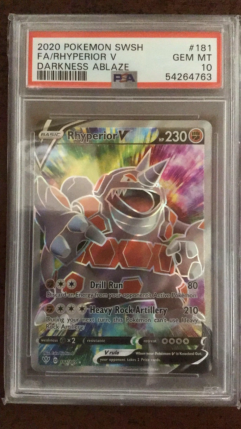 2020 Pokemon Sword & Shield Darkness Ablaze 181 Fa/rhyperior V PSA 10