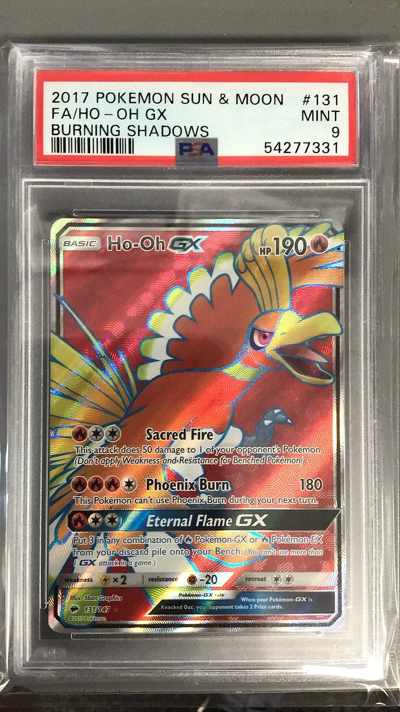 2017 Pokemon Sun & Moon Burning Shadows 131 Full Art/ho-oh Gx PSA