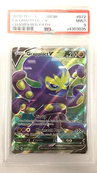 2020 Pokemon Sword & Shield Champion's Path 072 Full Art/grapploct V PSA