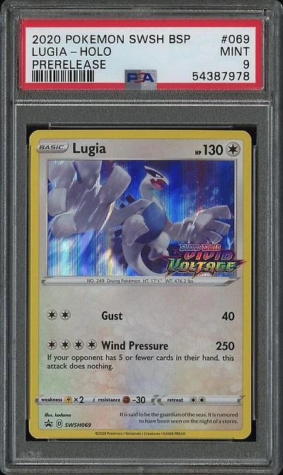 2020 Pokemon Swsh Black Star Promo 069 Lugia-holo Prerelease PSA
