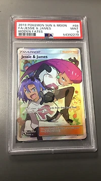 2019 Pokemon Sun & Moon Hidden Fates 68 Fa/jessie & James PSA