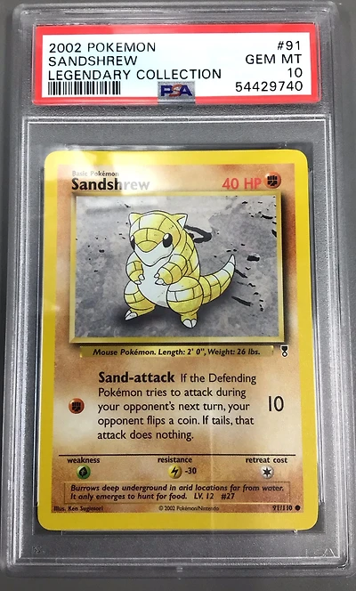 2002 Pokemon Legendary Collection 91 Sandshrew PSA