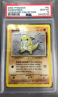 2002 Pokemon Legendary Collection 91 Sandshrew PSA