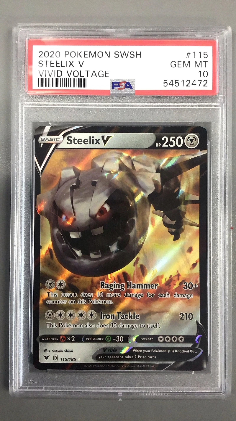 2020 Pokemon Sword & Shield Vivid Voltage 115 Steelix V PSA