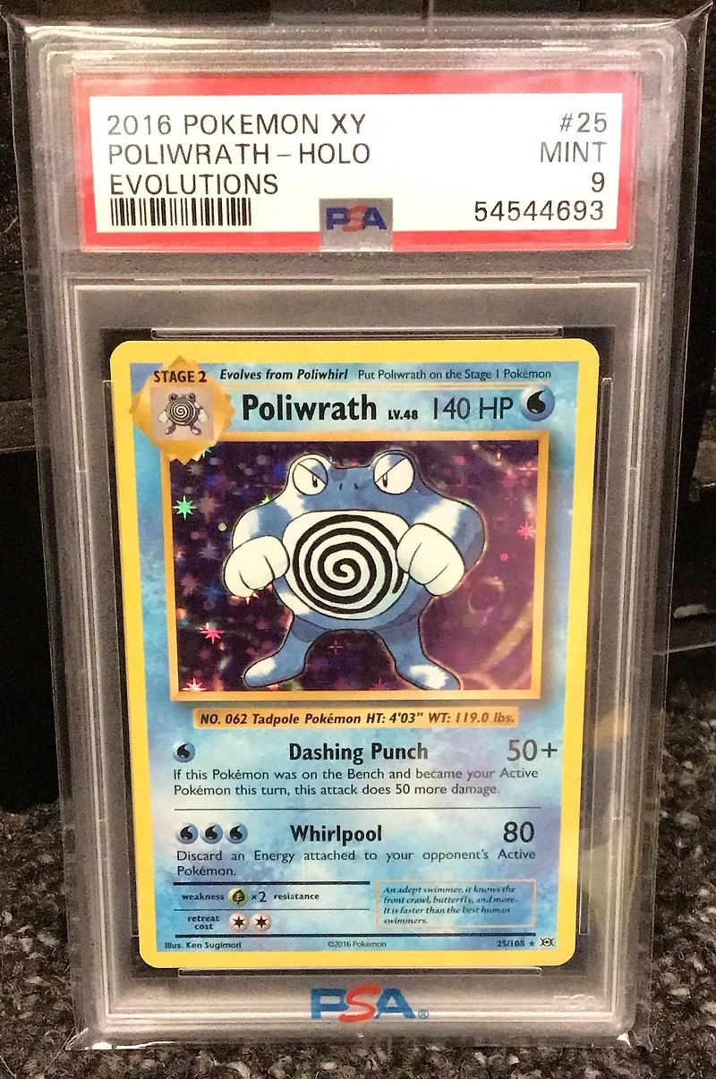 2016 Pokemon Xy Evolutions 25 Poliwrath-holo PSA