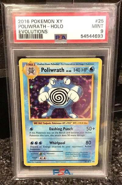2016 Pokemon Xy Evolutions 25 Poliwrath-holo PSA