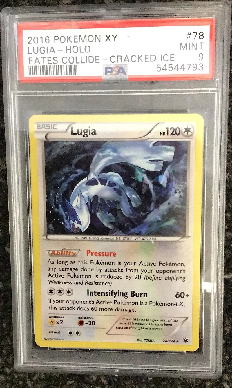 2016 Pokemon Xy Fates Collide 78 Lugia-holo Cracked Ice PSA 9