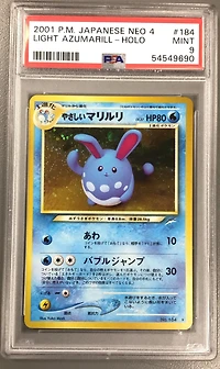 2001 Pokemon Japanese Neo 4 184 Light Azumarill-holo PSA