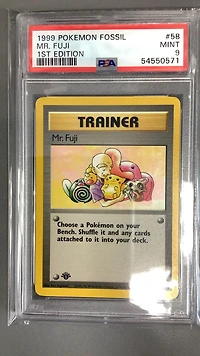1999 Pokemon Fossil 58 Mr. Fuji 1st Edition PSA 9