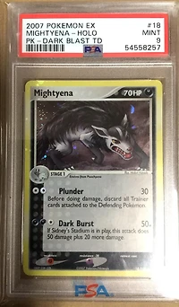 2007 Pokemon Ex Power Keepers 18 Mightyena-holo Dark Blast Theme Deck PSA 9