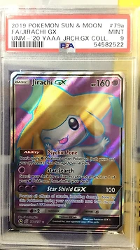 2019 Pokemon Sun & Moon Unified Minds 79a Full Art/jirachi Gx 2020 Yellow A Alternate Art Jirachi Gx Collection PSA 9