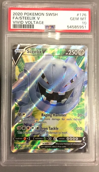 2020 Pokemon Sword & Shield Vivid Voltage 176 Full Art/steelix V PSA