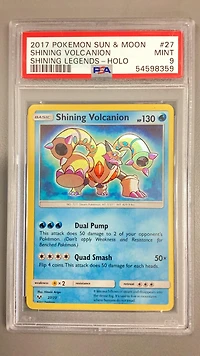 2017 Pokemon Sun & Moon Shining Legends 27 Shining Volcanion-holo PSA 9