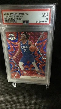2019 Panini Mosaic 246 Terance Mann Reactive Blue PSA 9