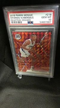 2019 Panini Mosaic 218 Mfiondu Kabengele Reactive Orange PSA 10