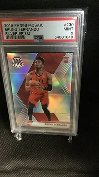 2019 Panini Mosaic 230 Bruno Fernando Silver Prizm PSA 9