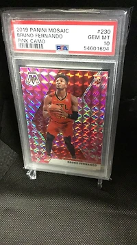 2019 Panini Mosaic 230 Bruno Fernando Pink Camo PSA 10