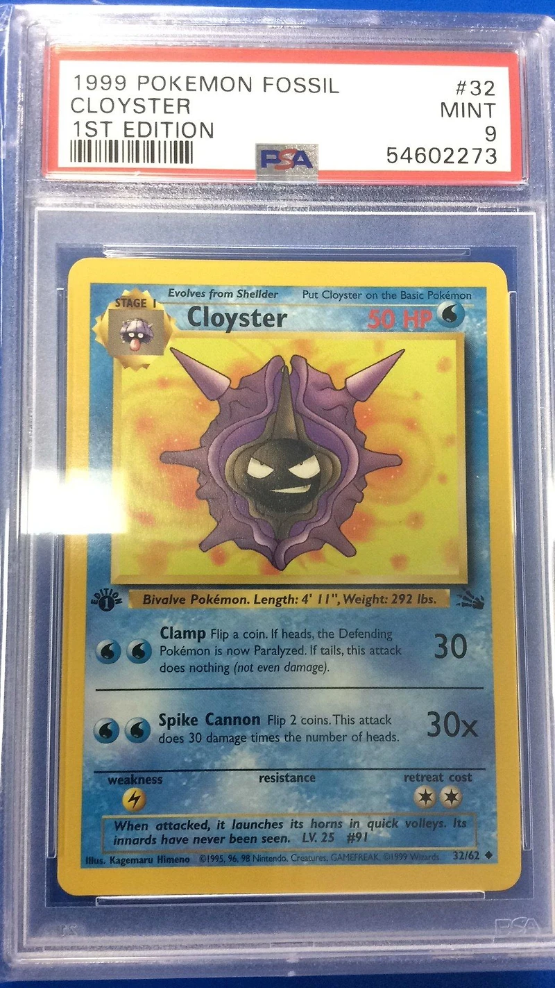1999 Pokemon Fossil 32 Cloyster PSA