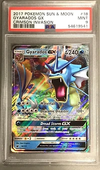 2017 Pokemon Sun & Moon Crimson Invasion 18 Gyarados Gx PSA