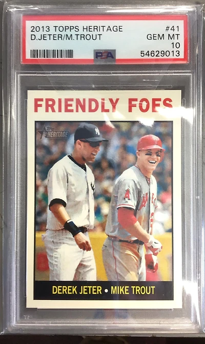 2013 Topps Heritage 41 Derek Jeter\mike Trout PSA 10
