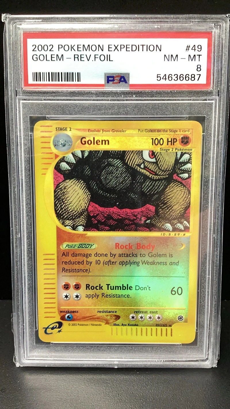 2002 Pokemon Expedition 49 Golem-reverse Foil PSA 8