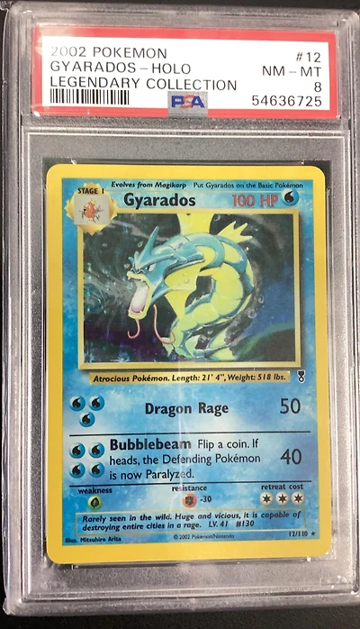 2002 Pokemon Legendary Collection 12 Gyarados-holo PSA