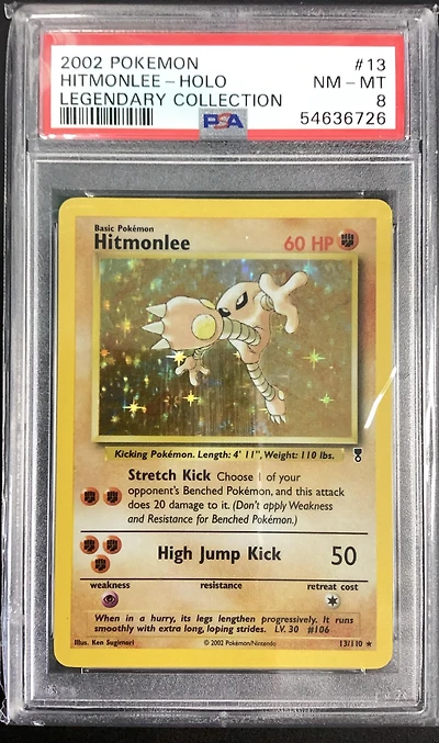 2002 Pokemon Legendary Collection 13 Hitmonlee-holo PSA 8