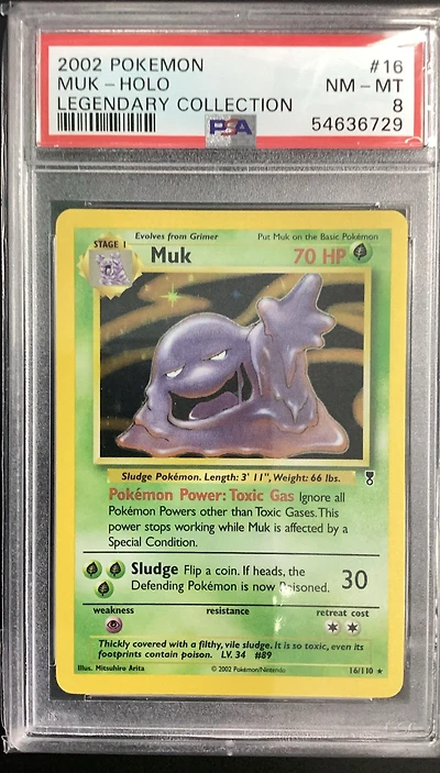 2002 Pokemon Legendary Collection 16 Muk-holo PSA 8