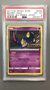 2017 Pokemon Sm Black Star Promo Sm46 Seviper-holo Burning Shadows Prerelease-staff PSA 8