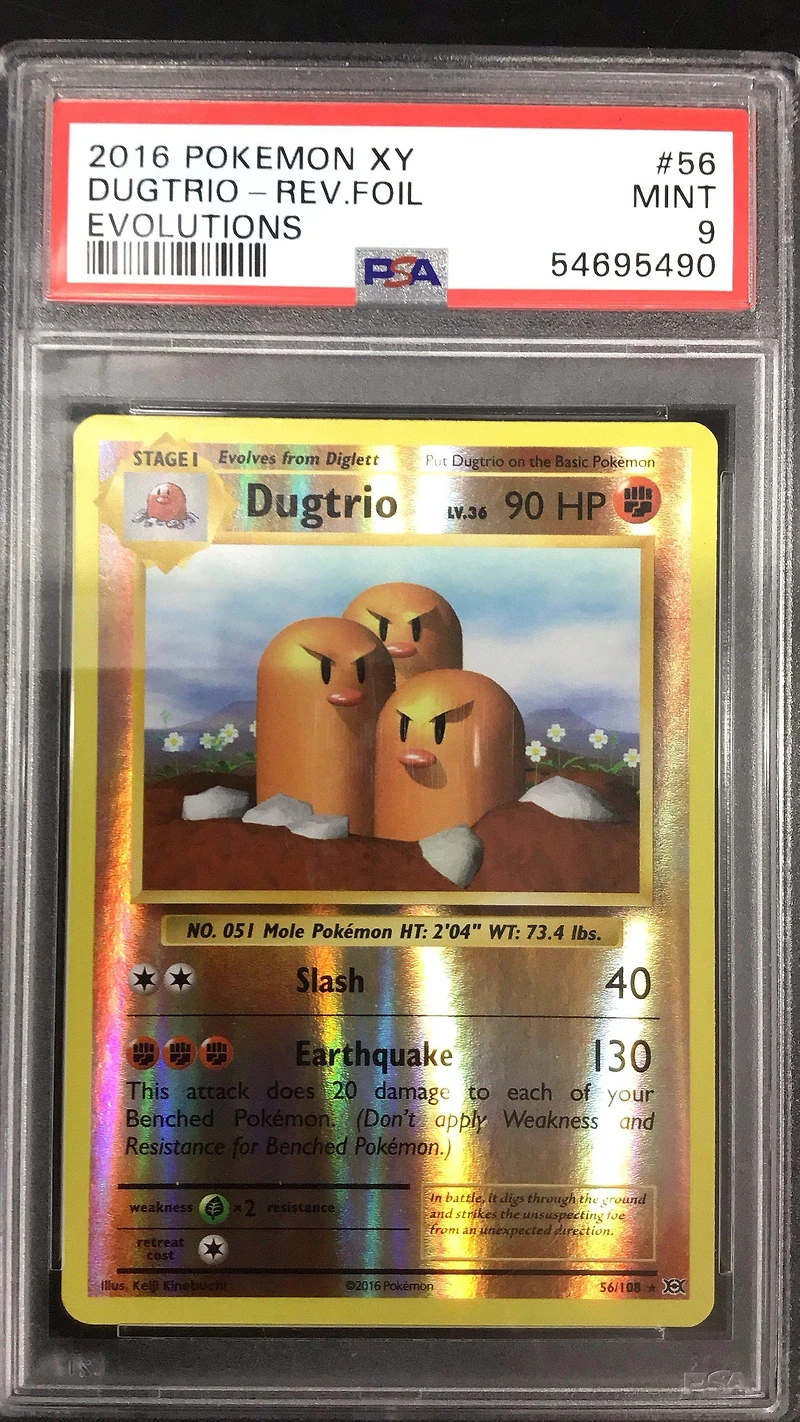 2016 Pokemon Xy Evolutions 56 Dugtrio-reverse Foil PSA