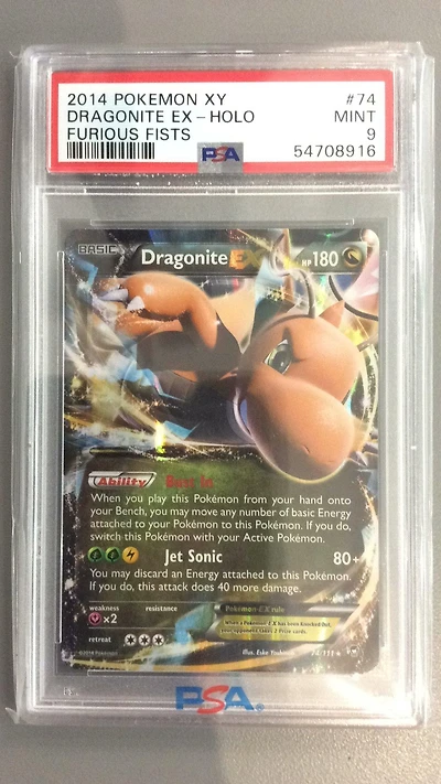 2014 Pokemon Xy Furious Fists 74 Dragonite Ex PSA 9