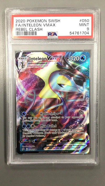 2020 Pokemon Sword & Shield Rebel Clash 050 Fa/inteleon Vmax PSA 9