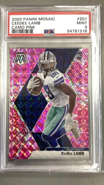 2020 Panini Mosaic 207 Ceedee Lamb Camo Pink PSA